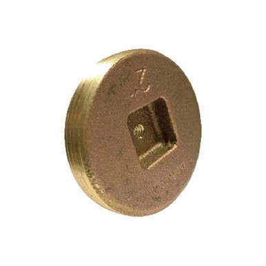 Opens dialog Midland Industries 970705 - Tapped Countersunk Cleanout Plug w/ 1/4-20 Tap, 4" MPT, Brass
