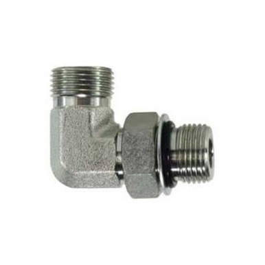 Opens dialog Midland Industries FS680146 - 90° Elbow, 9/16" Male ORFS x 9/16" Male ORB, Steel