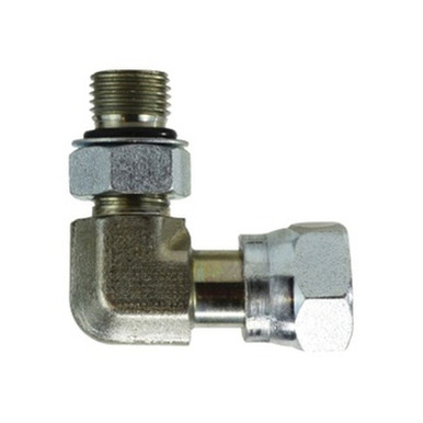 Opens dialog Midland Industries FS680988 - 90° Swivel Elbow, 3/4" Male ORB x 13/16" Female ORFS, Steel