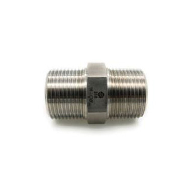 Opens dialog Midland Industries SS5404-04-04 - Hex Nipple, 1/4" NPT(M) x 1/4" NPT(M), 1.448" L, Stainless