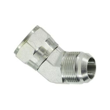 Opens dialog Midland Industries SS6502-16-16 - 45° Elbow, 1" Male JIC x 1" Female JIC Swivel, Stainless Steel