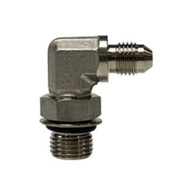 Opens dialog Midland Industries SS6801-08-06 - 90-deg Elbow, 1/2" 37° JIC Male Flared x 3/8" Male ORB, Stainless