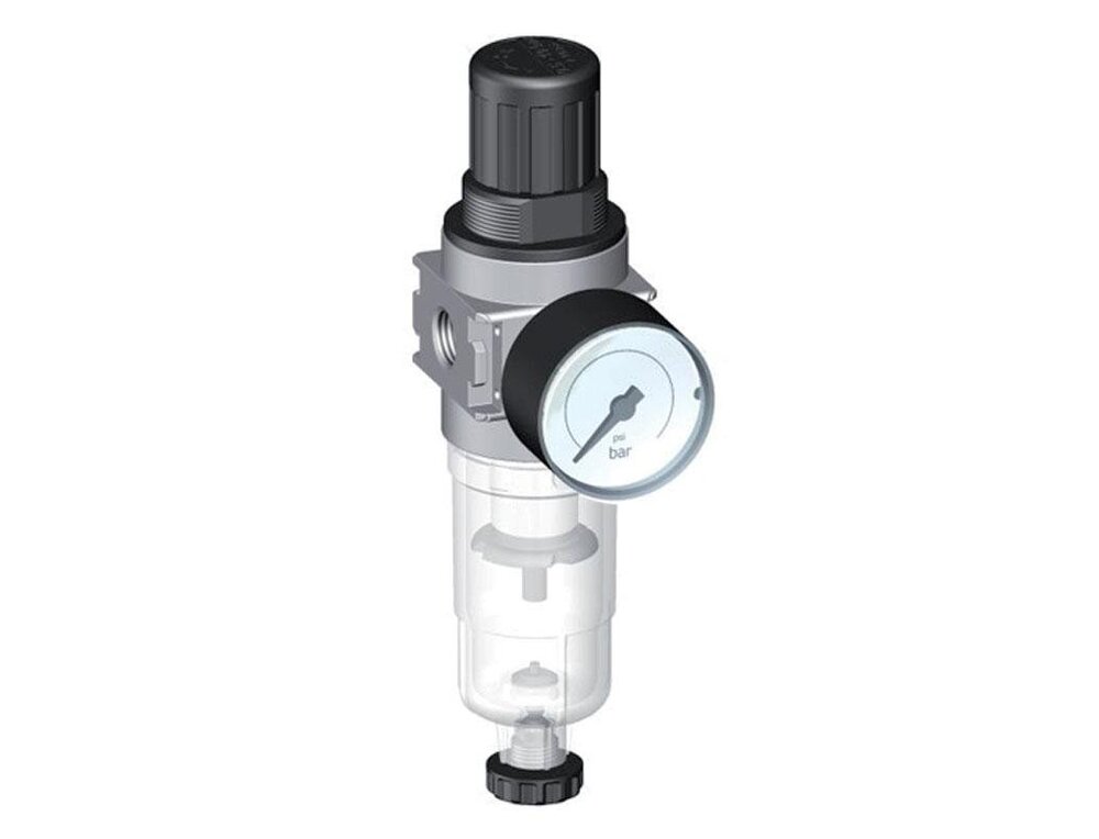 Filter-Regulator G1/4'' 1450 l/min 0.5-10.0bar/7-145psi Auto 40 mm Pressure Gauge Cylinder Lock Polycarbonate Multifix 0