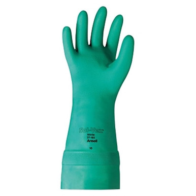 Opens dialog AlphaTec 37-165-9 Nitrile Gloves, Gauntlet Cuff, Unlined, Size 9, Green, 22 mil (12pk)