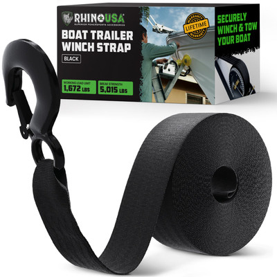Rhino USA 2" X 20' Boat Winch Strap With Hook (RNO-WNCH-STRP)