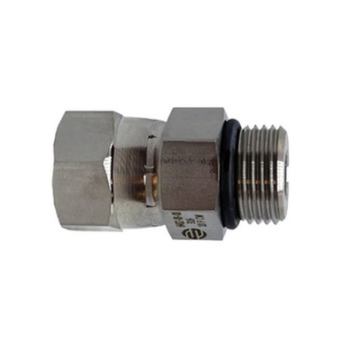 Opens dialog Midland Industries SS6402-04-04 - Adapter, 1/4" Male ORB x 1/4" Female JIC Swivel, Stainless