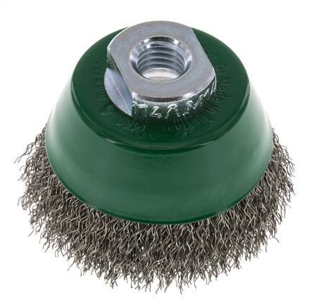 Cup Brush 65 mm (M 14X2) Stainless Steel Wire 0.3 mm (Corrugated)