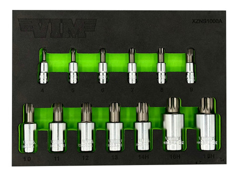 VIM Tools 13 Pc. XZN Triple Square Driver Set - S2 Steel (XZNS1000A)