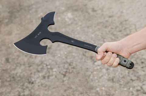 TOPS Knives Vi Ax 15.25" Viking Axe Black Linen Micarta (5.5" Black) (VIAX-01)